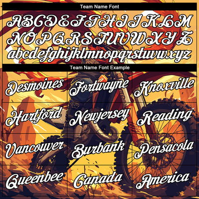 Custom Stitched Yellow White-Black 3D Pattern Design Motorcycle Motocross Racing Sports Pullover Sweatshirt Hoodie