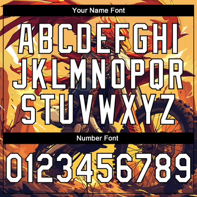 Custom Stitched Yellow White-Black 3D Pattern Design Motorcycle Motocross Racing Sports Pullover Sweatshirt Hoodie