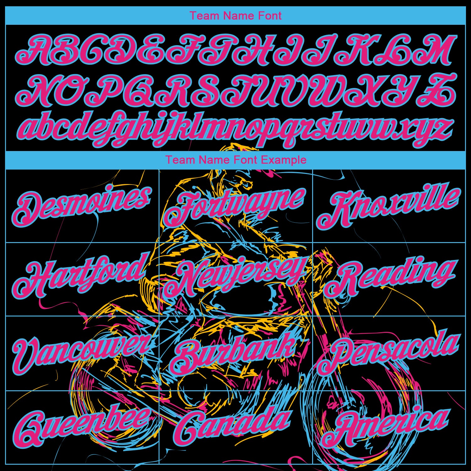 Custom Stitched Black Hot Pink-Sky Blue 3D Pattern Design Motorcycle Motocross Racing Sports Pullover Sweatshirt Hoodie