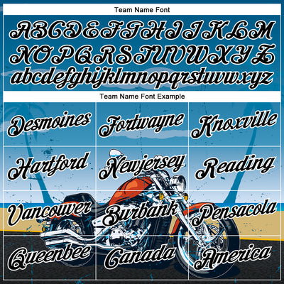 Custom Stitched Blue Black-White 3D Pattern Design Motorcycle Motocross Racing Sports Pullover Sweatshirt Hoodie