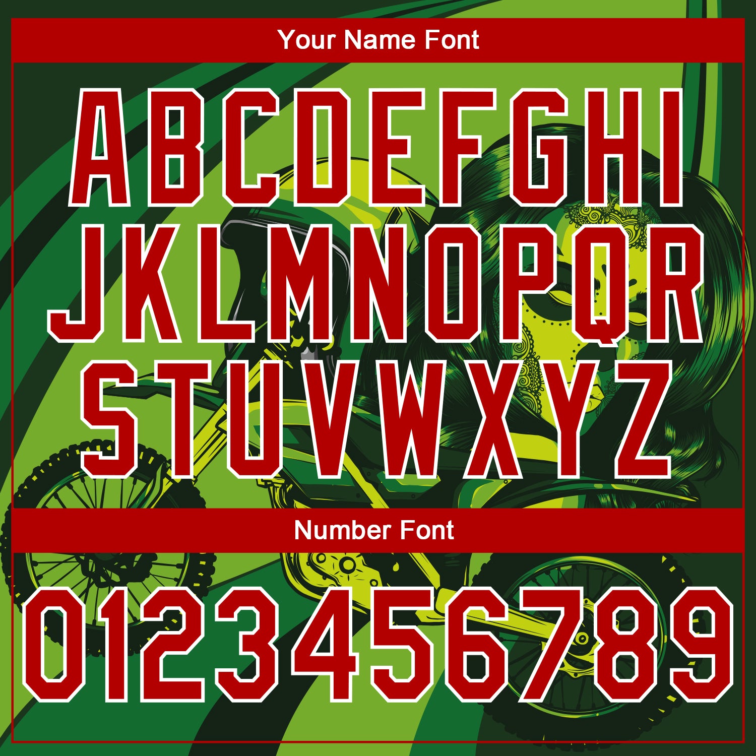 Custom Stitched Green Red-White 3D Pattern Design Motorcycle Motocross Skull Racing Sports Pullover Sweatshirt Hoodie