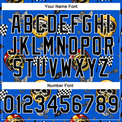 Custom Stitched Blue Black-White 3D Pattern Design Motorcycle Motocross Helmet Skull Racing Sports Pullover Sweatshirt Hoodie