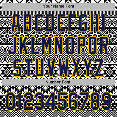 Custom Stitched White Navy-Gold 3D Pattern Design Tribal Ethnic Native American Sports Pullover Sweatshirt Hoodie