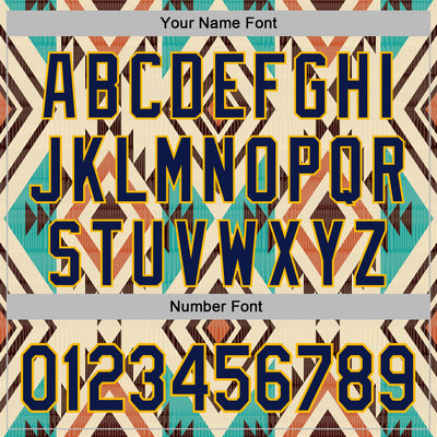 Custom Stitched City Cream Navy-Gold 3D Pattern Design Tribal Ethnic Native American Sports Pullover Sweatshirt Hoodie