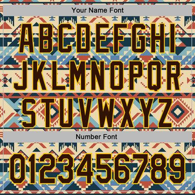 Custom Stitched Cream Brown-Yellow 3D Pattern Design Tribal Ethnic Native American Sports Pullover Sweatshirt Hoodie