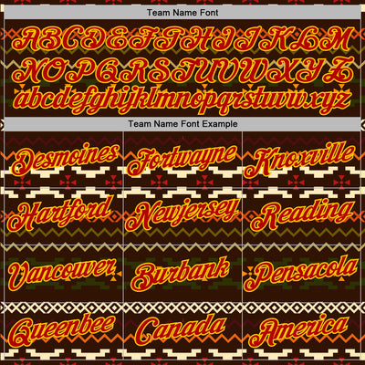 Custom Stitched Brown Red-Yellow 3D Pattern Design Tribal Ethnic Native American Sports Pullover Sweatshirt Hoodie
