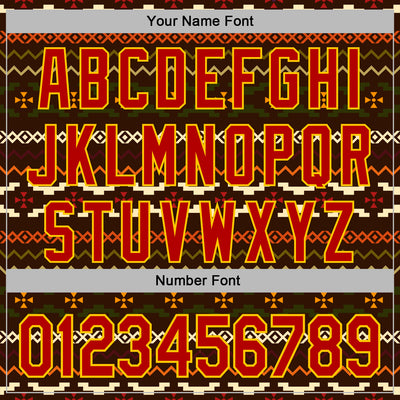 Custom Stitched Brown Red-Yellow 3D Pattern Design Tribal Ethnic Native American Sports Pullover Sweatshirt Hoodie