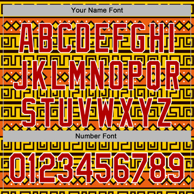 Custom Stitched Gold Red-White 3D Pattern Design Tribal Ethnic Native American Sports Pullover Sweatshirt Hoodie