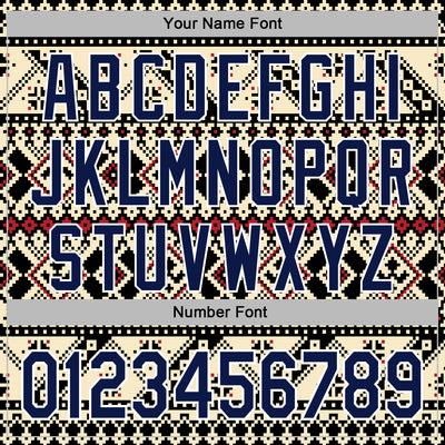 Custom Stitched Cream Navy Black-White 3D Pattern Design Tribal Ethnic Native American Sports Pullover Sweatshirt Hoodie