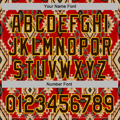 Custom Stitched Red Brown-Yellow 3D Pattern Design Tribal Ethnic Native American Sports Pullover Sweatshirt Hoodie