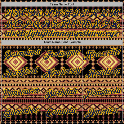 Custom Stitched Black Navy-Gold 3D Pattern Design Tribal Ethnic Native American Sports Pullover Sweatshirt Hoodie