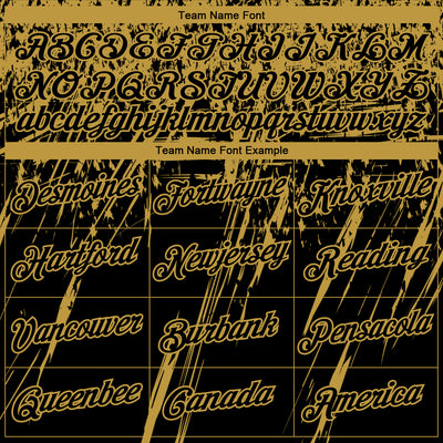 Custom Stitched Black Old Gold 3D Pattern Design Splash Grunge Art Sports Pullover Sweatshirt Hoodie