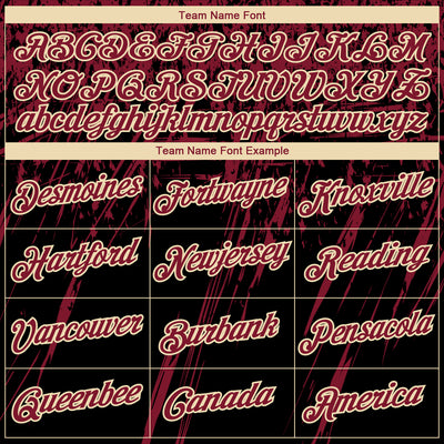 Custom Stitched Black Crimson-Cream 3D Pattern Design Splash Grunge Art Sports Pullover Sweatshirt Hoodie