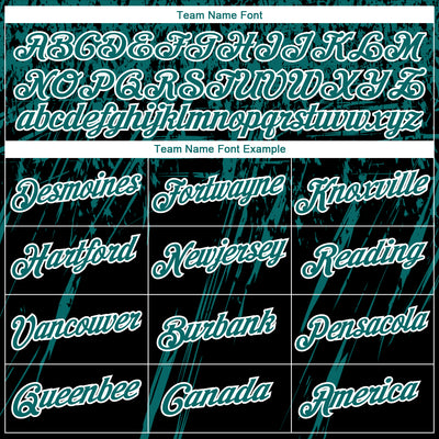 Custom Stitched Black Teal-White 3D Pattern Design Splash Grunge Art Sports Pullover Sweatshirt Hoodie