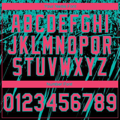 Custom Stitched Black Neon Pink-Aqua 3D Pattern Design Splash Grunge Art Sports Pullover Sweatshirt Hoodie