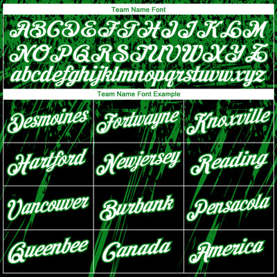 Custom Stitched Black White-Grass Green 3D Pattern Design Splash Grunge Art Sports Pullover Sweatshirt Hoodie