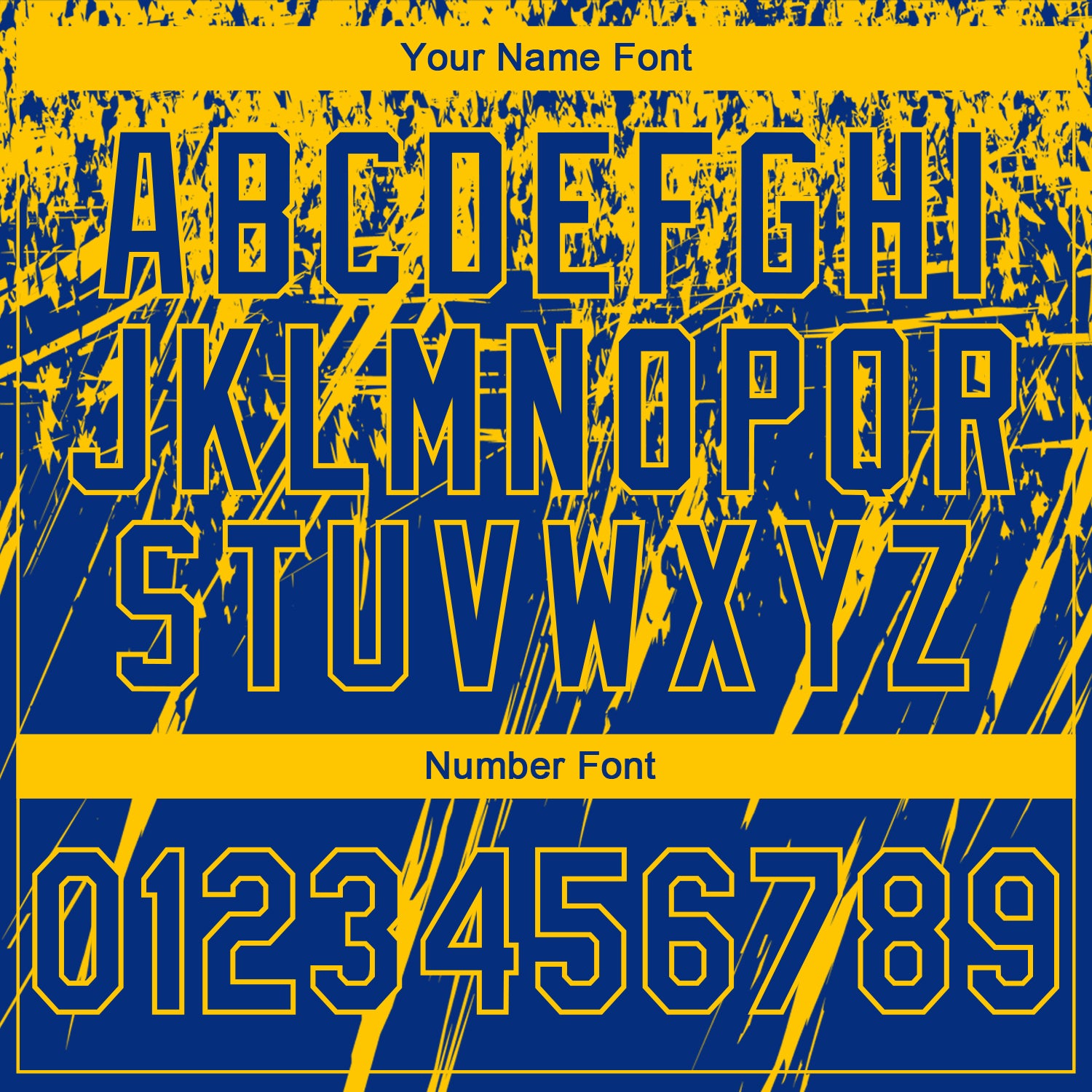 Custom Stitched Royal Yellow 3D Pattern Design Splash Grunge Art Sports Pullover Sweatshirt Hoodie