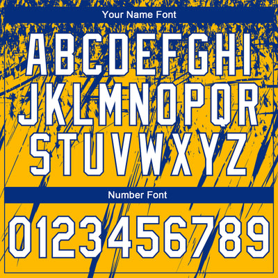 Custom Stitched Gold White-Royal 3D Pattern Design Splash Grunge Art Sports Pullover Sweatshirt Hoodie