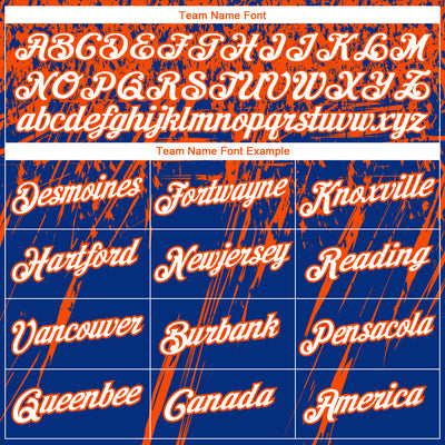 Custom Stitched Royal White-Orange 3D Pattern Design Splash Grunge Art Sports Pullover Sweatshirt Hoodie