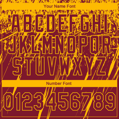 Custom Stitched Crimson Gold 3D Pattern Design Splash Grunge Art Sports Pullover Sweatshirt Hoodie