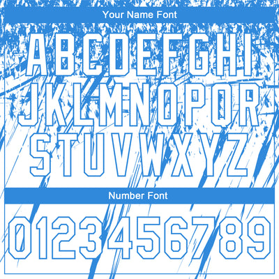 Custom Stitched White Powder Blue 3D Pattern Design Splash Grunge Art Sports Pullover Sweatshirt Hoodie