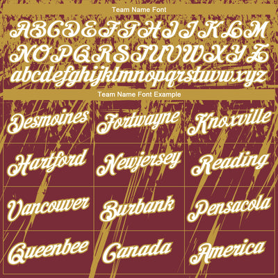 Custom Stitched Burgundy White-Old Gold 3D Pattern Design Splash Grunge Art Sports Pullover Sweatshirt Hoodie