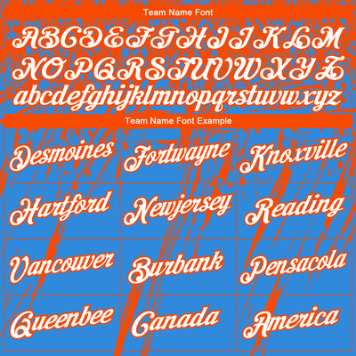 Custom Stitched Powder Blue White-Orange 3D Pattern Design Splash Grunge Art Sports Pullover Sweatshirt Hoodie