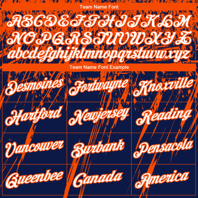 Custom Stitched Navy White-Orange 3D Pattern Design Splash Grunge Art Sports Pullover Sweatshirt Hoodie