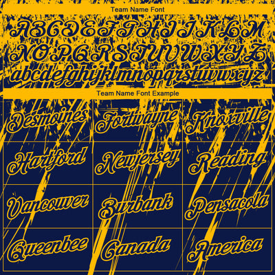 Custom Stitched Navy Gold 3D Pattern Design Splash Grunge Art Sports Pullover Sweatshirt Hoodie