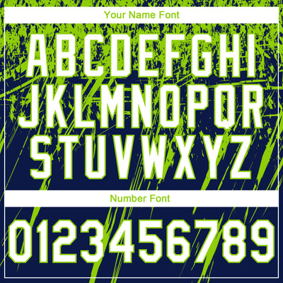 Custom Stitched Navy White-Neon Green 3D Pattern Design Splash Grunge Art Sports Pullover Sweatshirt Hoodie