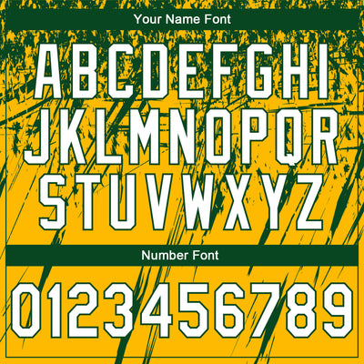 Custom Stitched Gold White-Green 3D Pattern Design Splash Grunge Art Sports Pullover Sweatshirt Hoodie