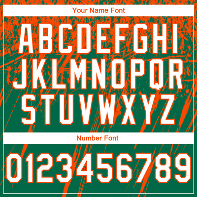 Custom Stitched Kelly Green White-Orange 3D Pattern Design Splash Grunge Art Sports Pullover Sweatshirt Hoodie