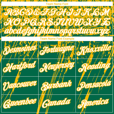 Custom Stitched Kelly Green White-Gold 3D Pattern Design Splash Grunge Art Sports Pullover Sweatshirt Hoodie