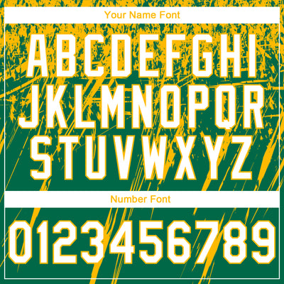 Custom Stitched Kelly Green White-Gold 3D Pattern Design Splash Grunge Art Sports Pullover Sweatshirt Hoodie