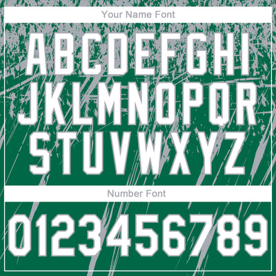 Custom Stitched Kelly Green White-Gray 3D Pattern Design Splash Grunge Art Sports Pullover Sweatshirt Hoodie