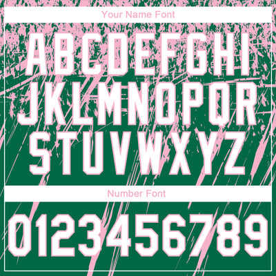 Custom Stitched Kelly Green White-Light Pink 3D Pattern Design Splash Grunge Art Sports Pullover Sweatshirt Hoodie