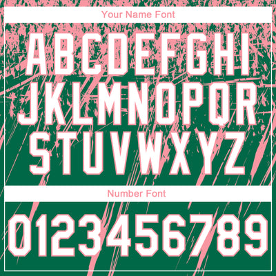 Custom Stitched Kelly Green White-Medium Pink 3D Pattern Design Splash Grunge Art Sports Pullover Sweatshirt Hoodie