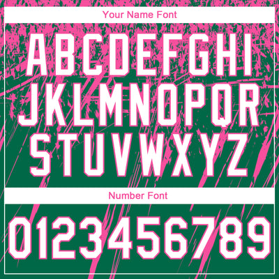 Custom Stitched Kelly Green White-Pink 3D Pattern Design Splash Grunge Art Sports Pullover Sweatshirt Hoodie