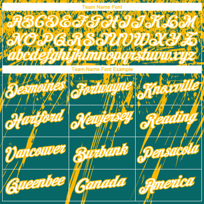 Custom Stitched Teal White-Gold 3D Pattern Design Splash Grunge Art Sports Pullover Sweatshirt Hoodie