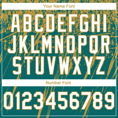 Custom Stitched Teal White-Old Gold 3D Pattern Design Splash Grunge Art Sports Pullover Sweatshirt Hoodie