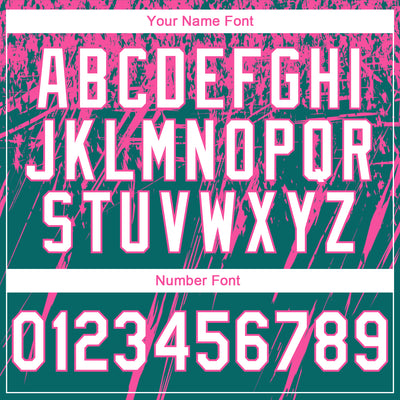 Custom Stitched Teal White-Pink 3D Pattern Design Splash Grunge Art Sports Pullover Sweatshirt Hoodie