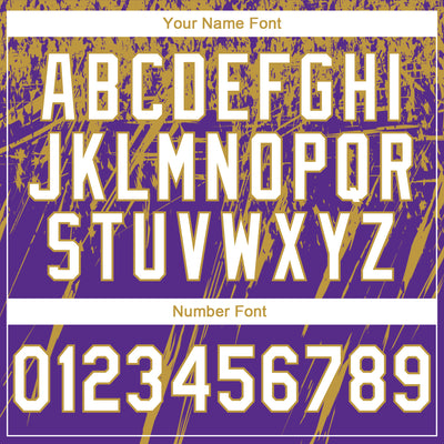 Custom Stitched Purple White-Old Gold 3D Pattern Design Splash Grunge Art Sports Pullover Sweatshirt Hoodie