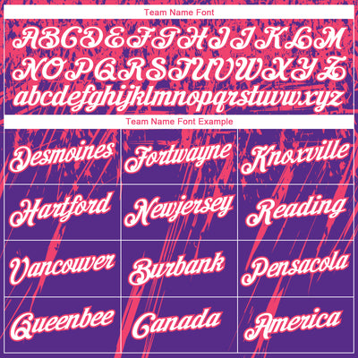 Custom Stitched Purple White-Neon Pink 3D Pattern Design Splash Grunge Art Sports Pullover Sweatshirt Hoodie