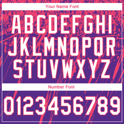 Custom Stitched Purple White-Neon Pink 3D Pattern Design Splash Grunge Art Sports Pullover Sweatshirt Hoodie