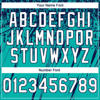 Custom Stitched Aqua White-Navy 3D Pattern Design Splash Grunge Art Sports Pullover Sweatshirt Hoodie