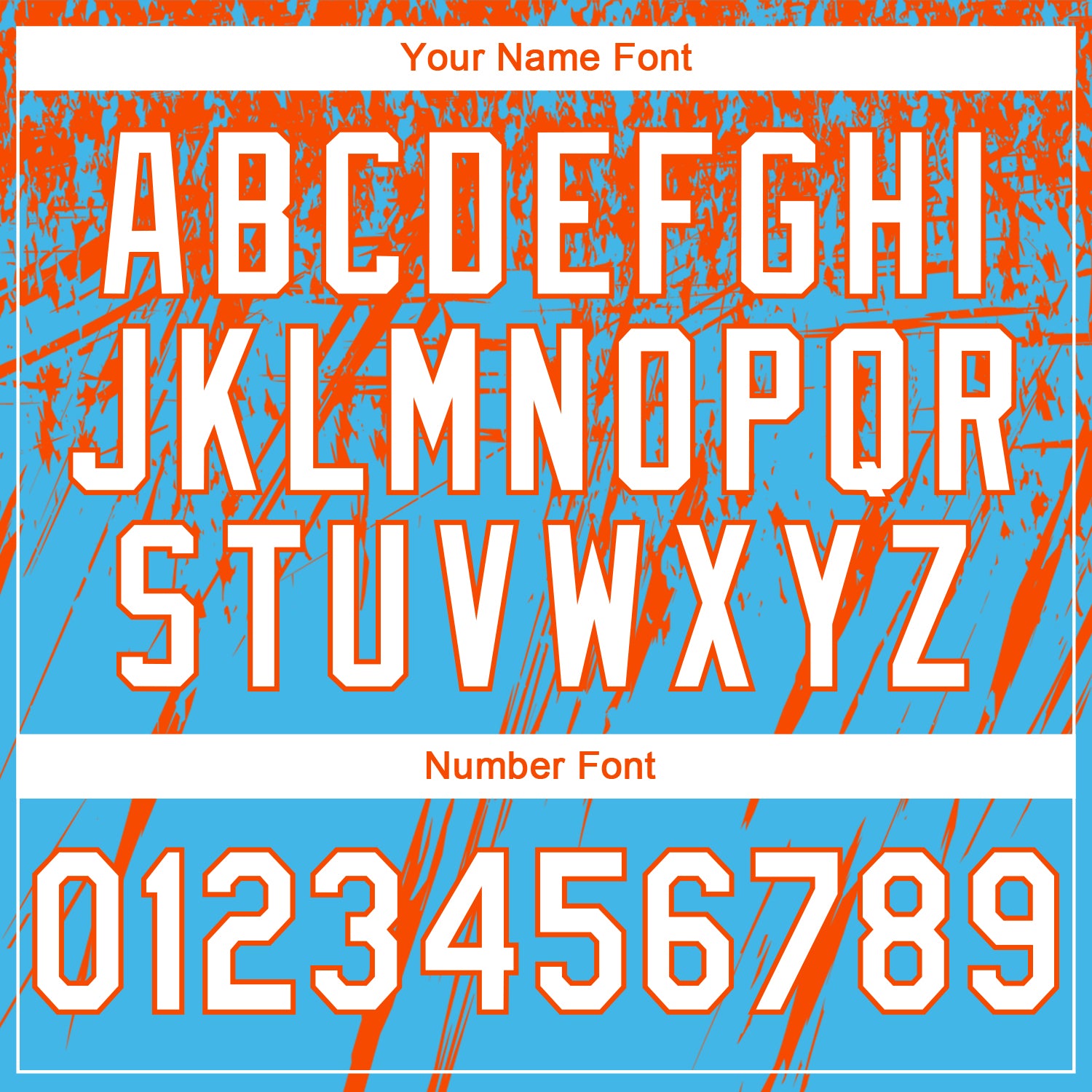 Custom Stitched Sky Blue White-Orange 3D Pattern Design Splash Grunge Art Sports Pullover Sweatshirt Hoodie