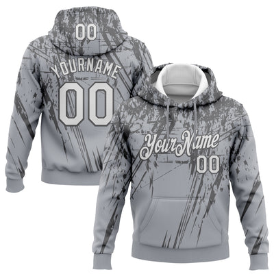 Custom Stitched Gray White-Steel Gray 3D Pattern Design Splash Grunge Art Sports Pullover Sweatshirt Hoodie