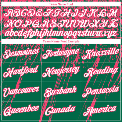 Custom Stitched Kelly Green White-Neon Pink 3D Pattern Design Splash Grunge Art Sports Pullover Sweatshirt Hoodie