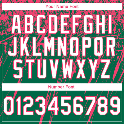 Custom Stitched Kelly Green White-Neon Pink 3D Pattern Design Splash Grunge Art Sports Pullover Sweatshirt Hoodie