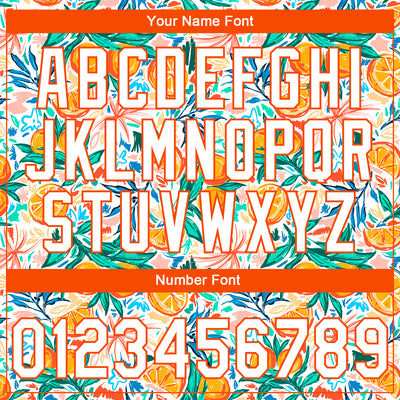 Custom Stitched White Orange 3D Pattern Design Fruit Sports Pullover Sweatshirt Hoodie